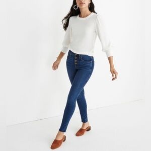 Madewell jeans denim 10" High-Rise Skinny Jean Brinville Wash Button-Front